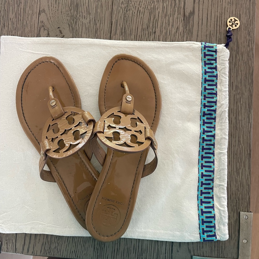 Tory Burch Miller Sandal Patent Sand
